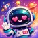 A vibrant, uniquely designed abstract face avatar with bold shapes and diverse colors, perfect for a customer review profile 